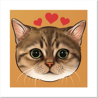 Tabby Cat Love Posters and Art